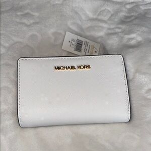 Michael Kors Gold Accent White Wallet
